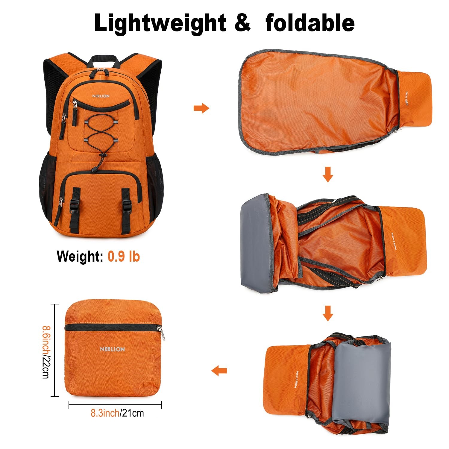 Nerlion Lightweight Foldable 35L Hiking Backpack Travel Backpack Waterproof Outd