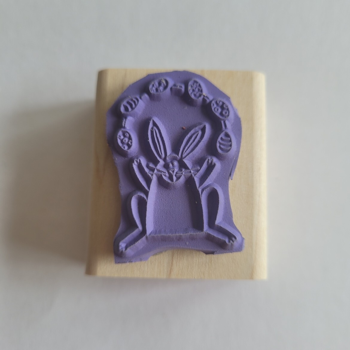 Bunny Juggling Easter Eggs Mounted Rubber Stamp 2006 Stampin' Up