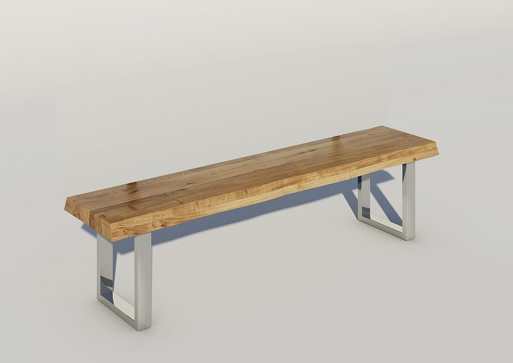 Bench tree edge bench, natural oiled oak, 180 cm