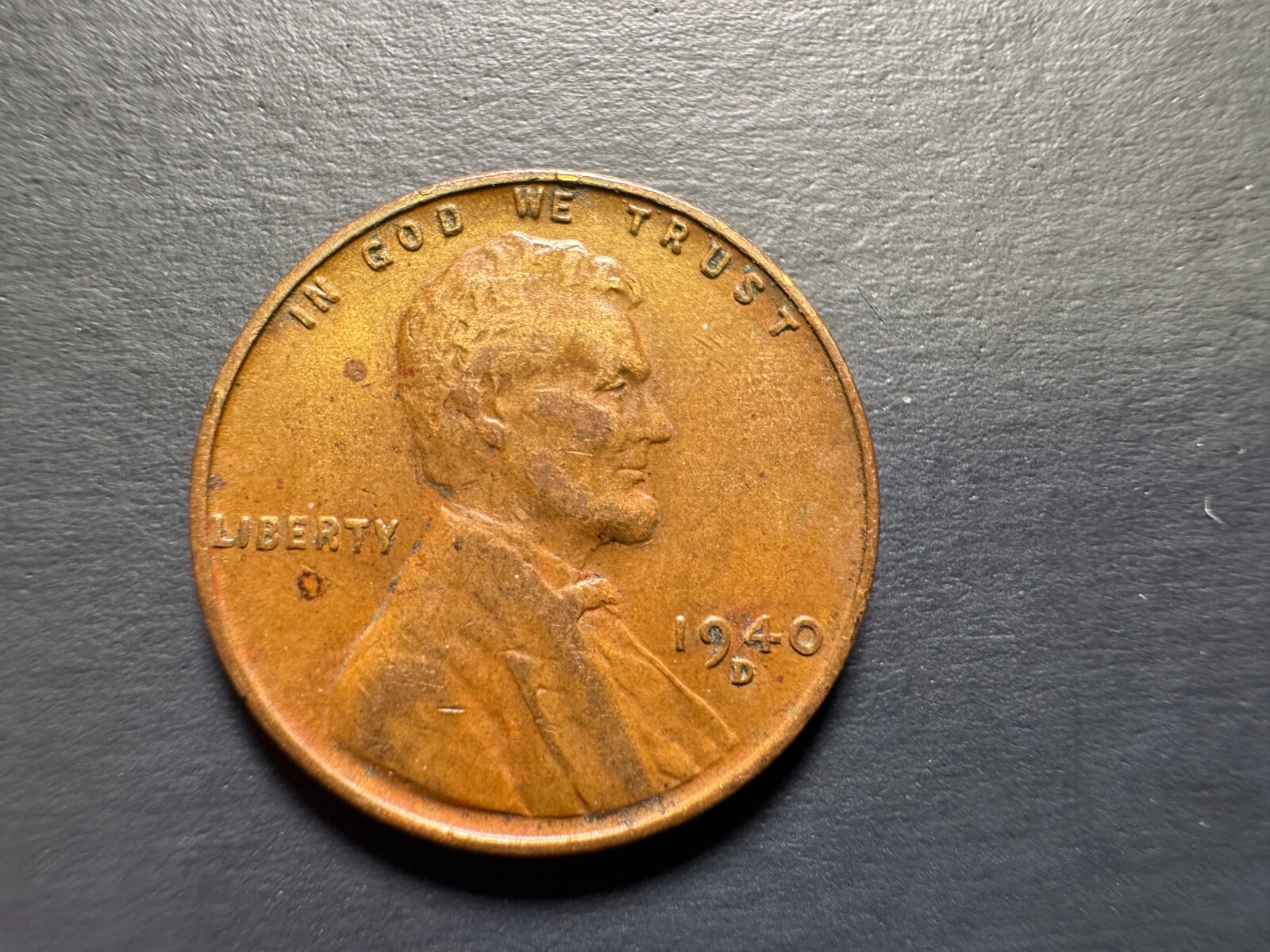 1940D Lincoln Wheat Penny NICE LAMINATION ERROR Coin