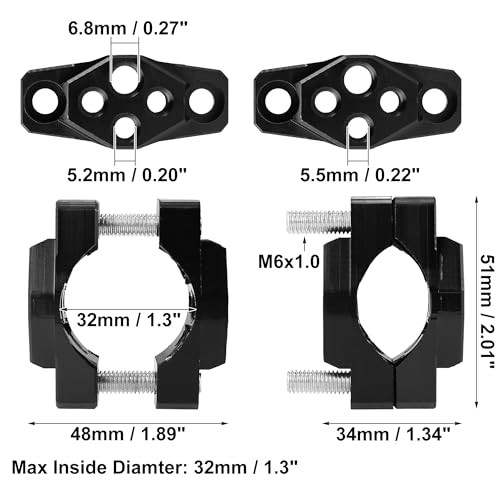 32mm Universal Handlebar Clamp Mount Adjustable Rearview Mirror S - 32mm