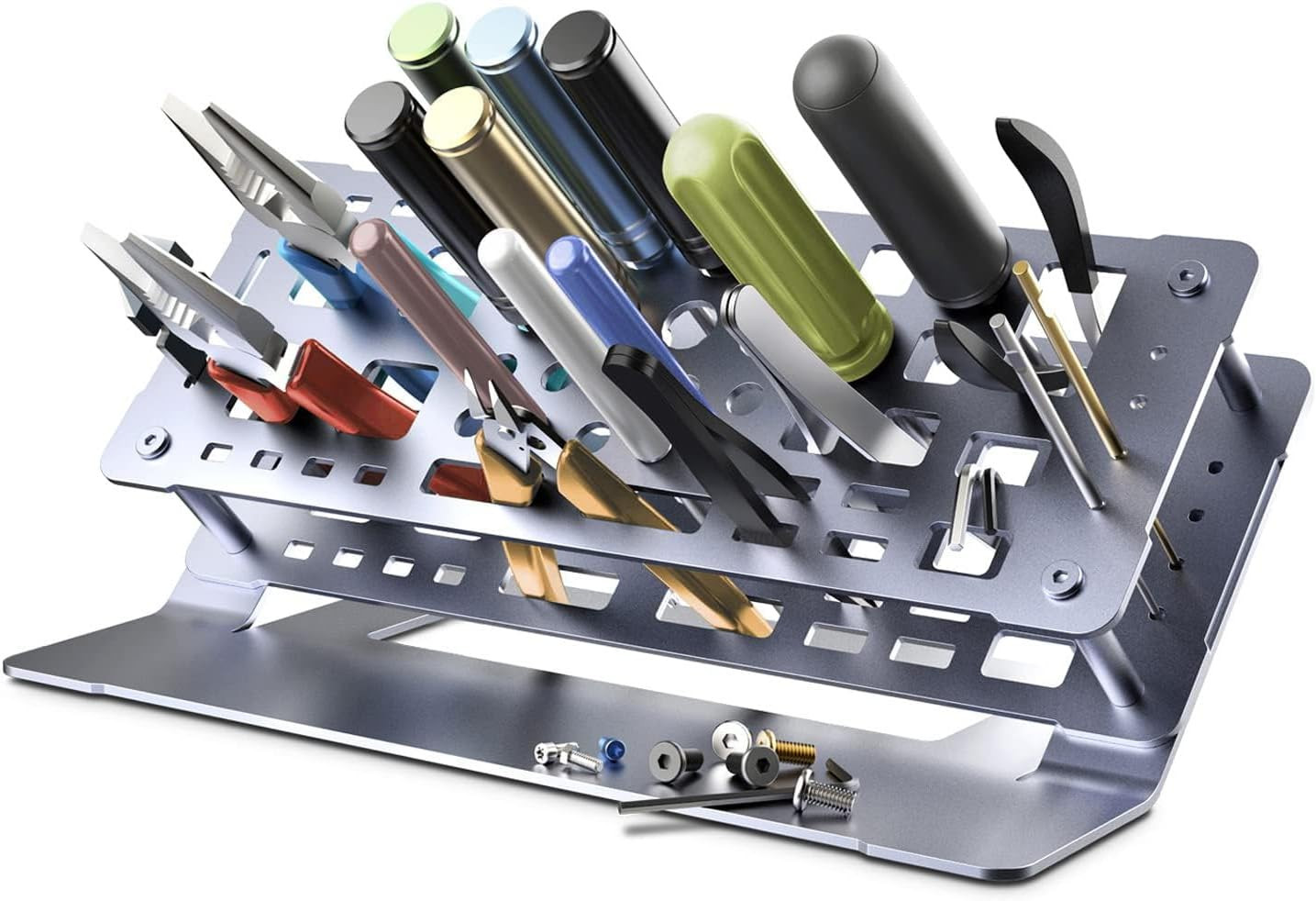 Screwdriver Organizer Holder Al Alloy Small Tool Rack for Desktop | Aluminum All