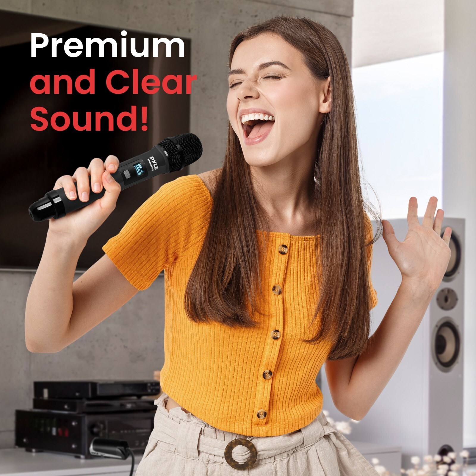Pyle Portable Universal Wireless Microphone System-UHF Quad Channel