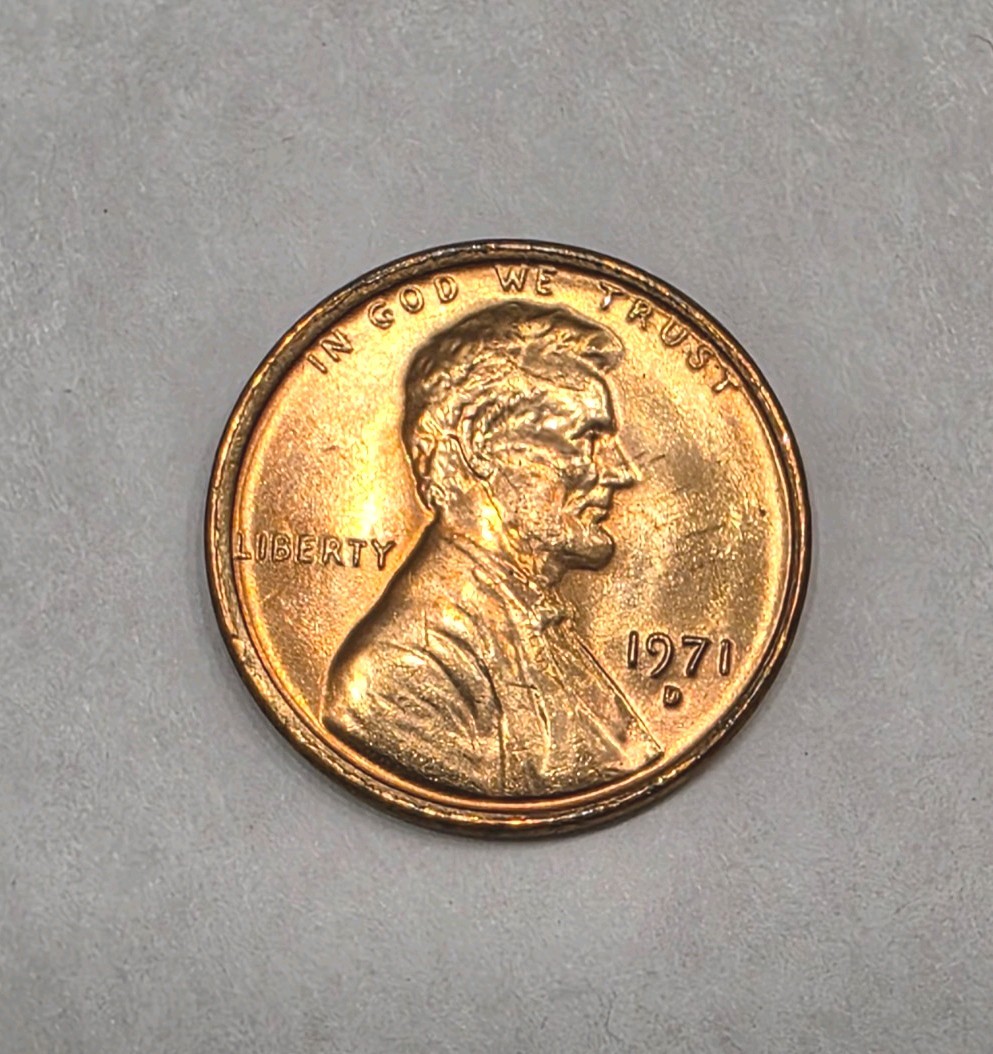 1971-D Lincoln Memorial Penny Rpm, Off-Center, Double Die Obverse Unc Condition.