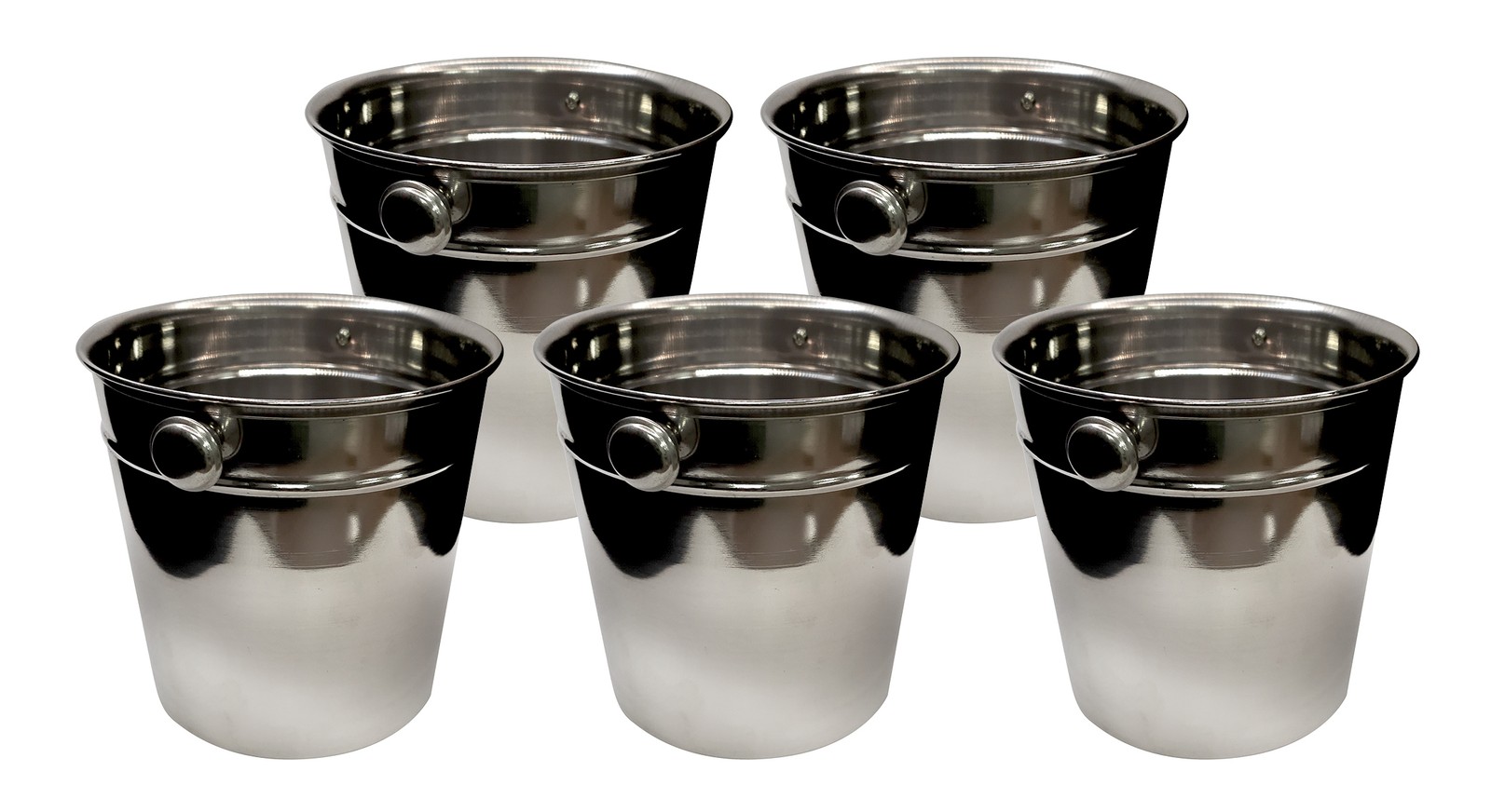 Home Brew Ohio Stainless Steel Barware Ice Bucket 16cm Set of 5