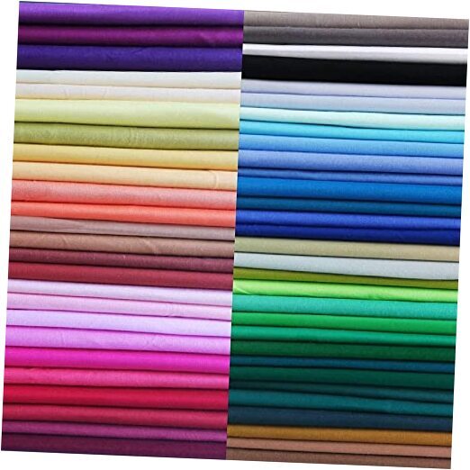50pcs Multicolor Cotton Fabric Bundle Squares for Quilting Sewing, 8 x 8 inches