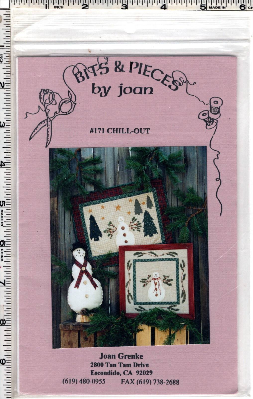 "Chill-Out" Bits & Pieces by Joan Pattern #171 23"x18" Wall Hanging/Pillow UNCUt