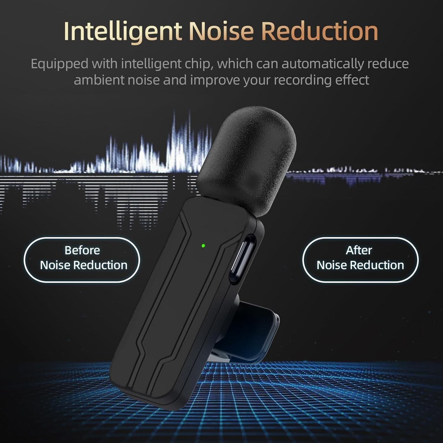 Lavalier Wireless Mini Microphone Audio Video Recording Mic For iPhone Android