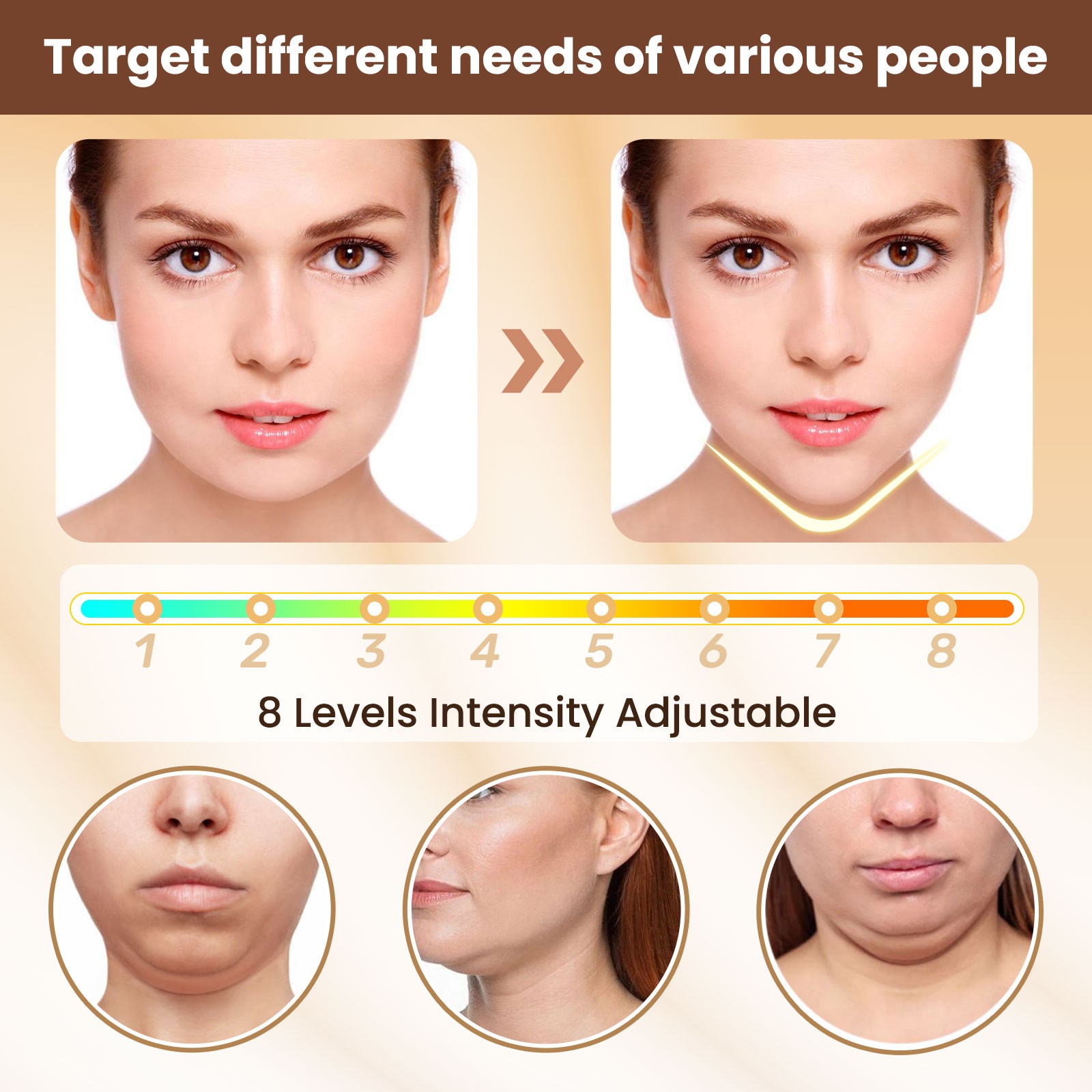 V-Face Shaping Massager, Double Chin Reducer, Microcurrent Face Lift Slim Device