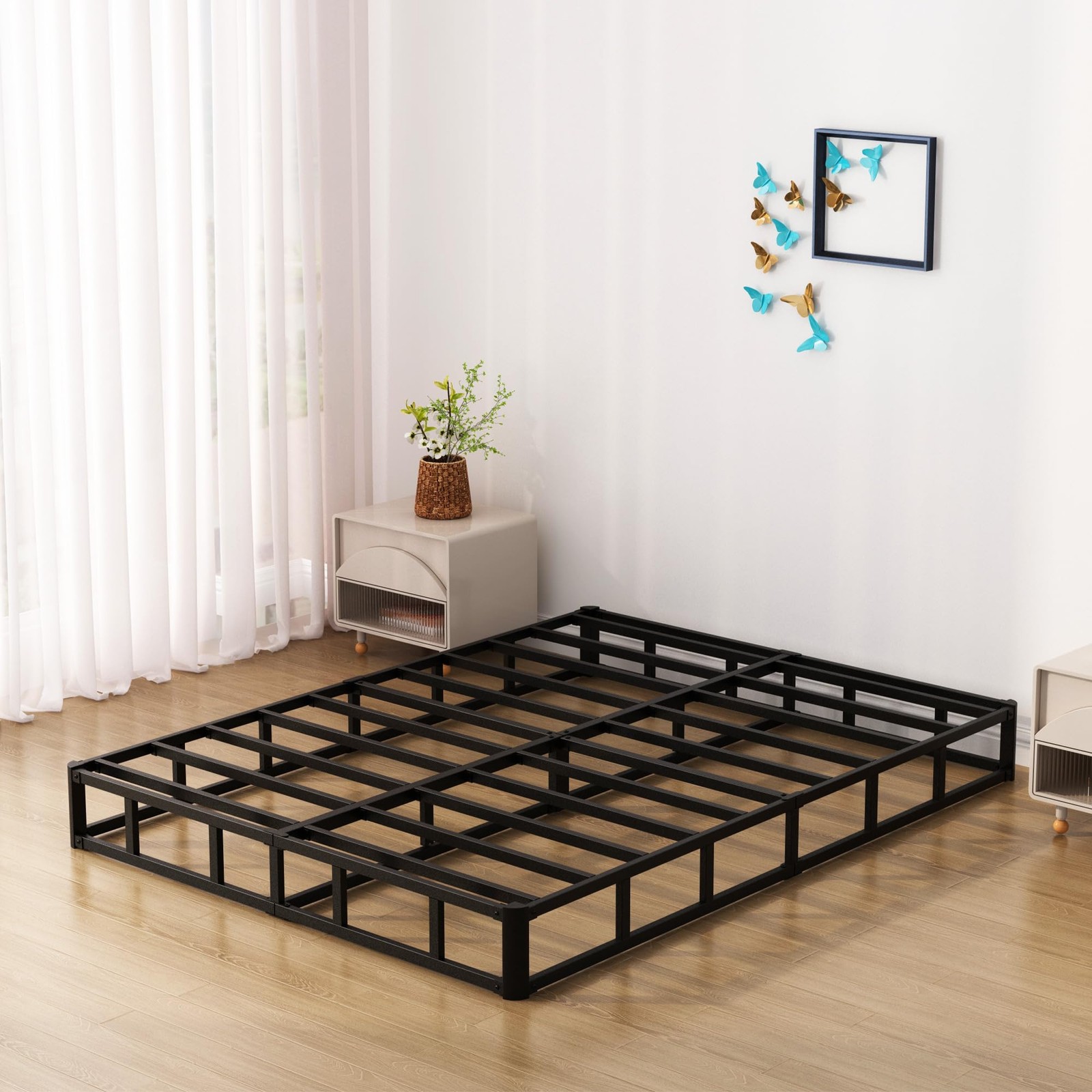 7 Inch Box Spring for Queen Bed Bed Base, Low Profile Metal Queen Box Spring ...