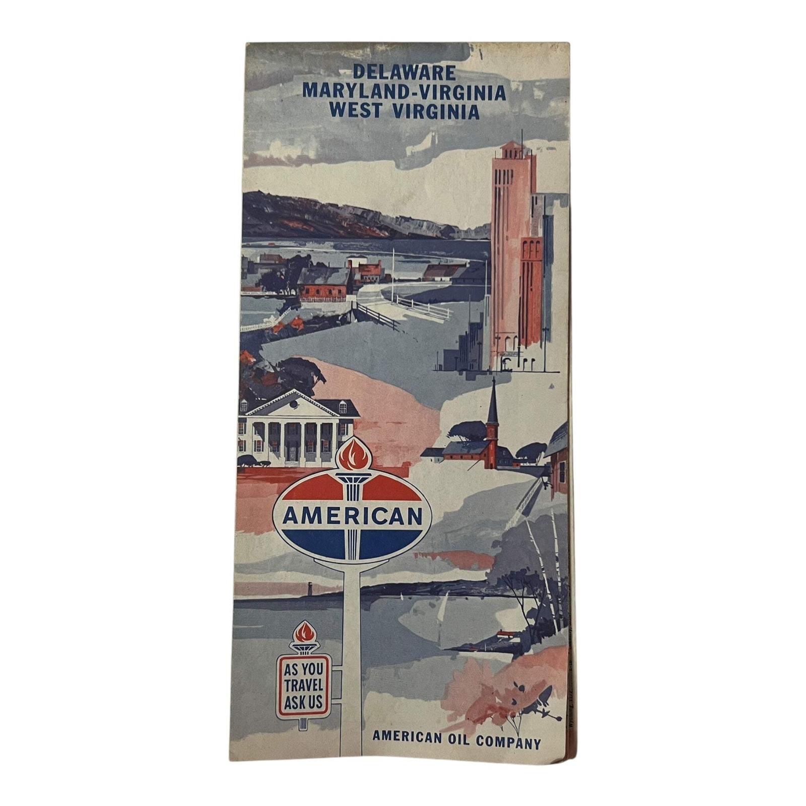 Map - American Oil Company Map Delaware / Maryland / Virginia / West Virginia