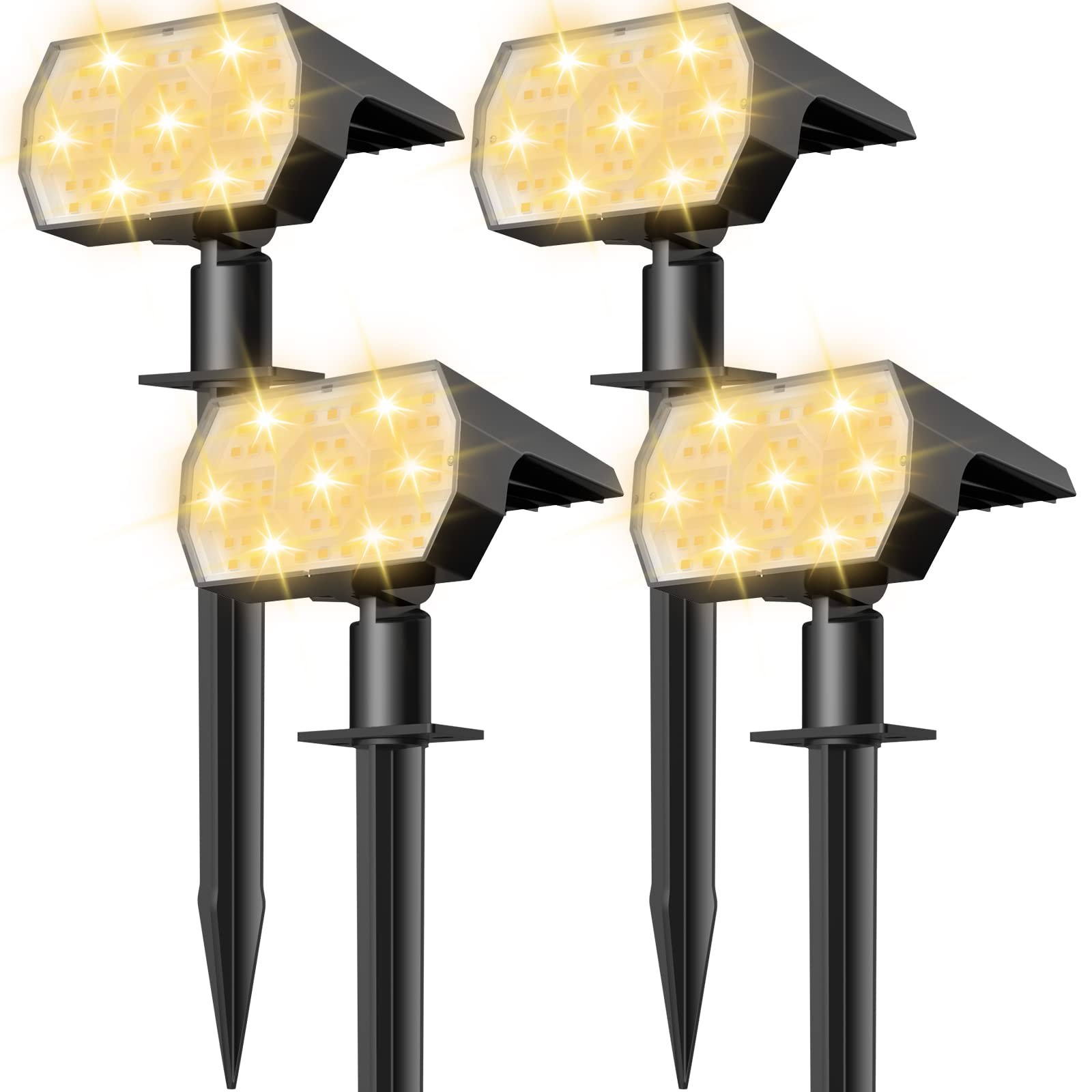 Solar Lights Outdoor Waterproof IP68, 56 LED 3 Lighting Modes Solar Powered G...