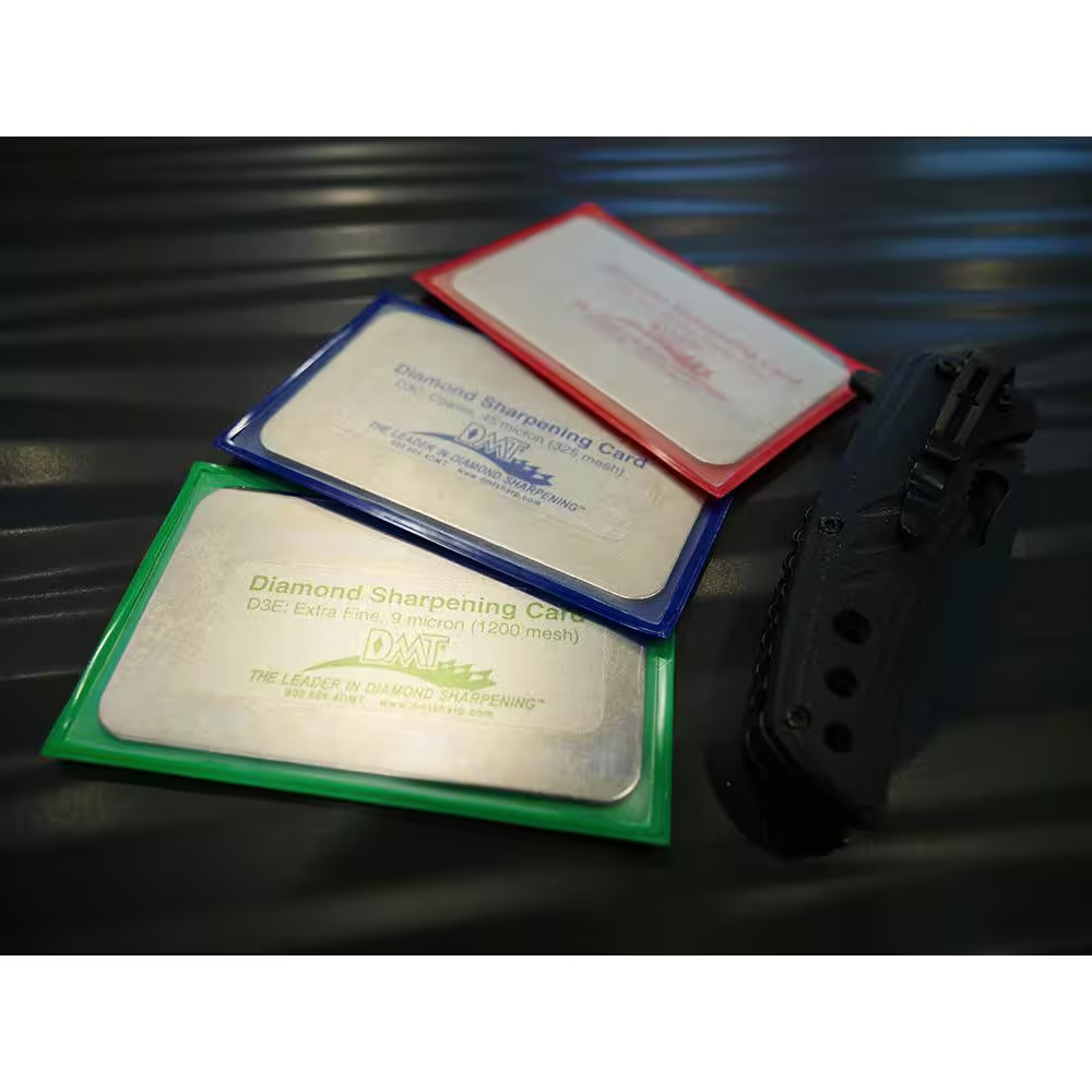 3 In. Dia-Sharp Sharpener, Credit Card Sized- Extra-Fine, Fine and Coarse Diamon