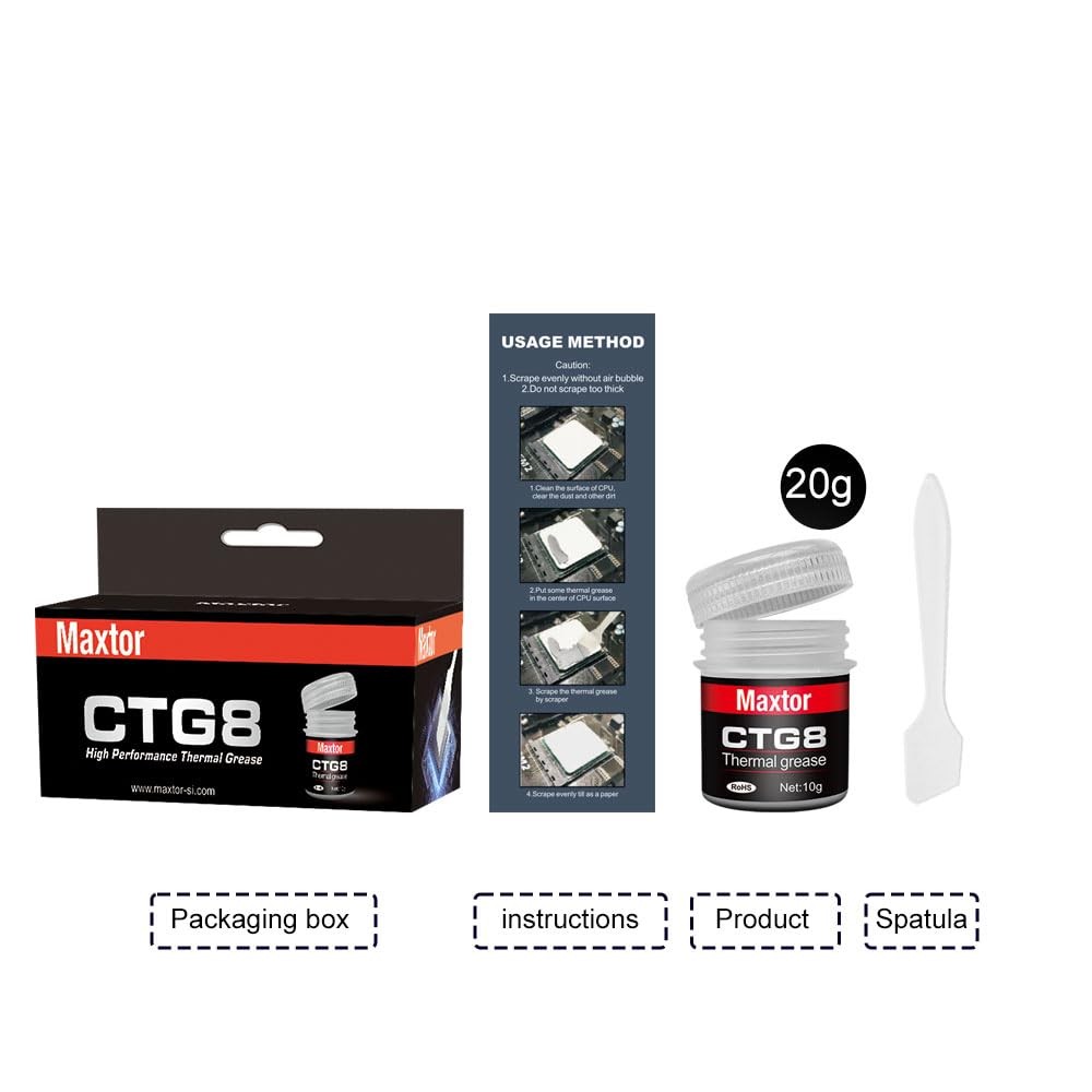 CTG8 Thermal Paste Heat Sink IC/CPU/GPU 12.8W/m.k Carbon Based Grease 20g