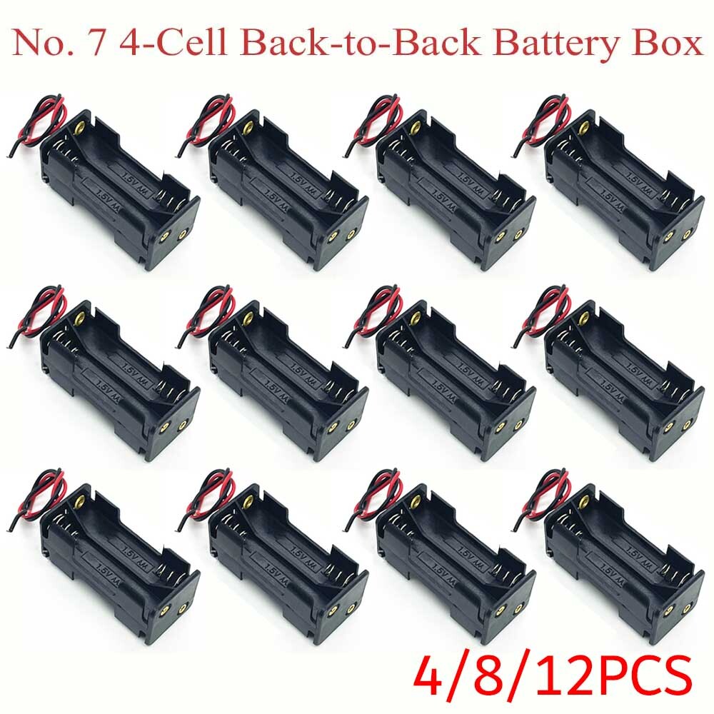 4/8/12PCS 4X AAA DIY Battery Holder Case Box Base 6V/5V Volt with Bare Wire Ends