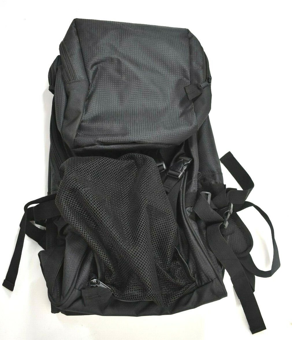 Black Unisex Utility Backpack Outer & Inner Pockets Durable Adjustable Straps