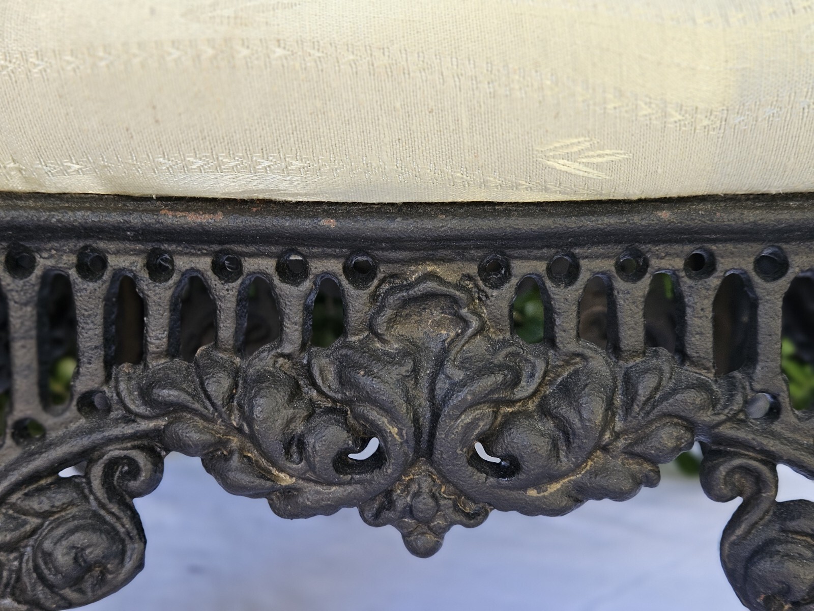 Victorian Style Cast Iron Footstool 14X14"