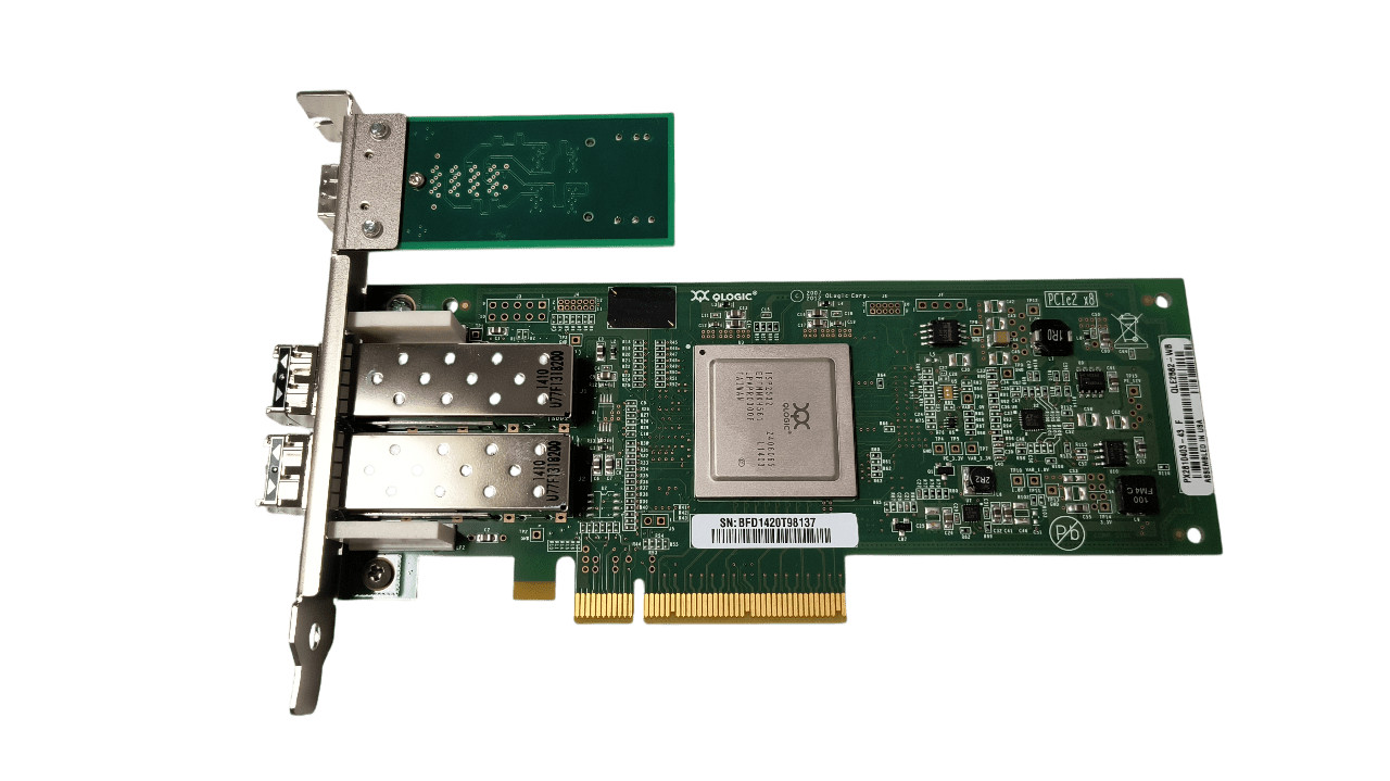 Qlogic QLE2562-WB PX2810403-43 8GB Dual Port FC HBA W/ SAS Expander SFP+