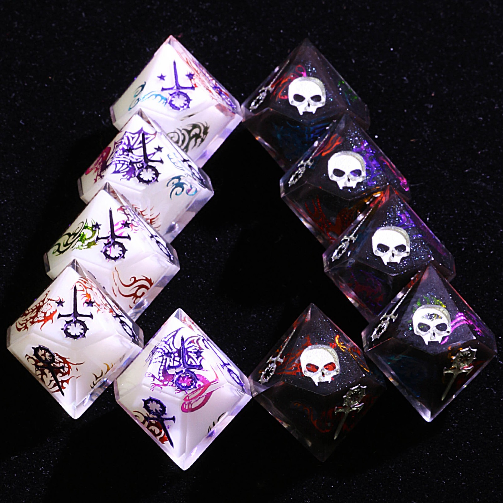 15 Polyhedral Resin Sabbat WoD VtM Dice Set Iron Mask