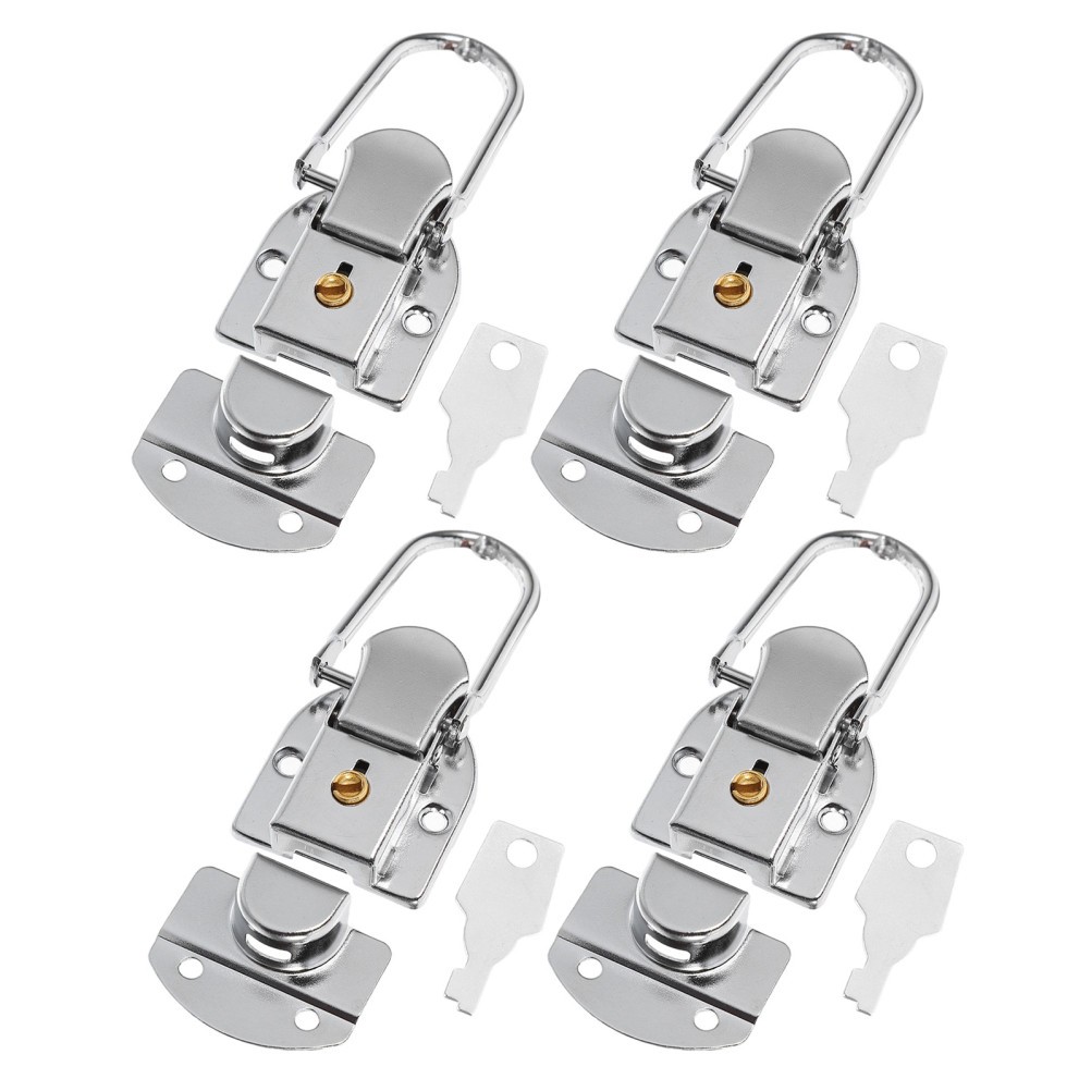 4 Pcs Locking Latches for Wood Boxes Jewelry Small Metal Hardware Buckle