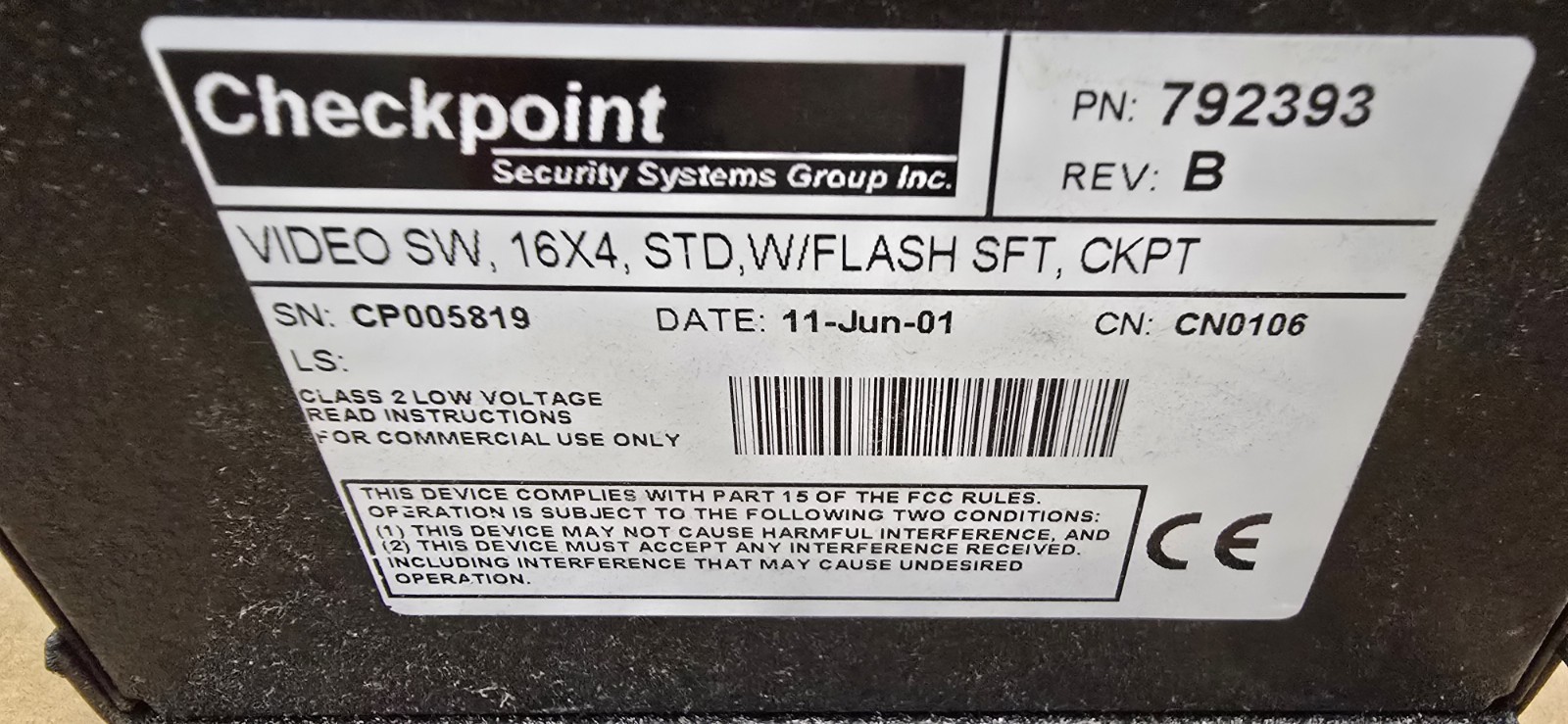 Checkpoint 16 x 4 Video Matrix Switcher