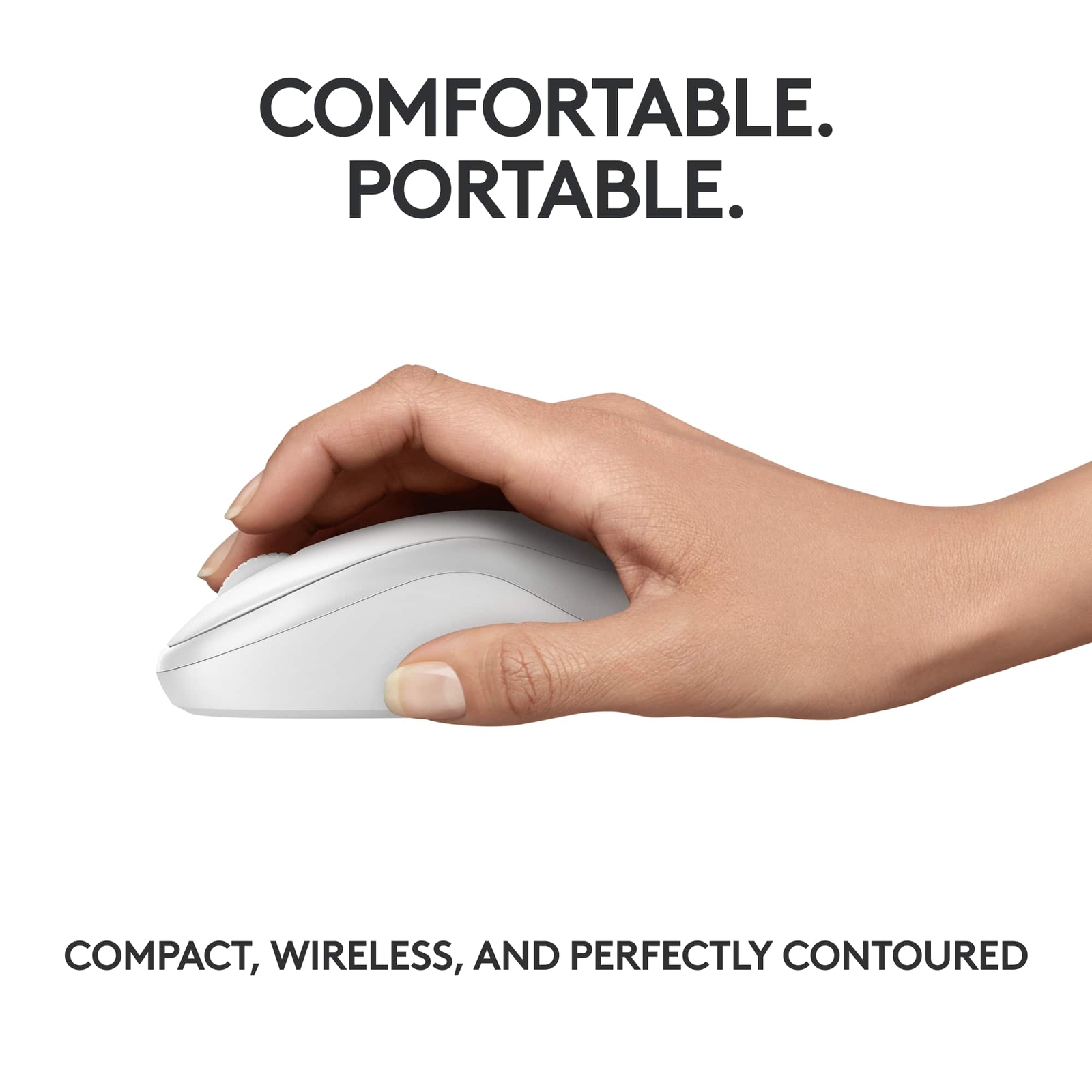 Logitech - M240 Silent Wireless Optical Ambidextrous Mouse - Off-White