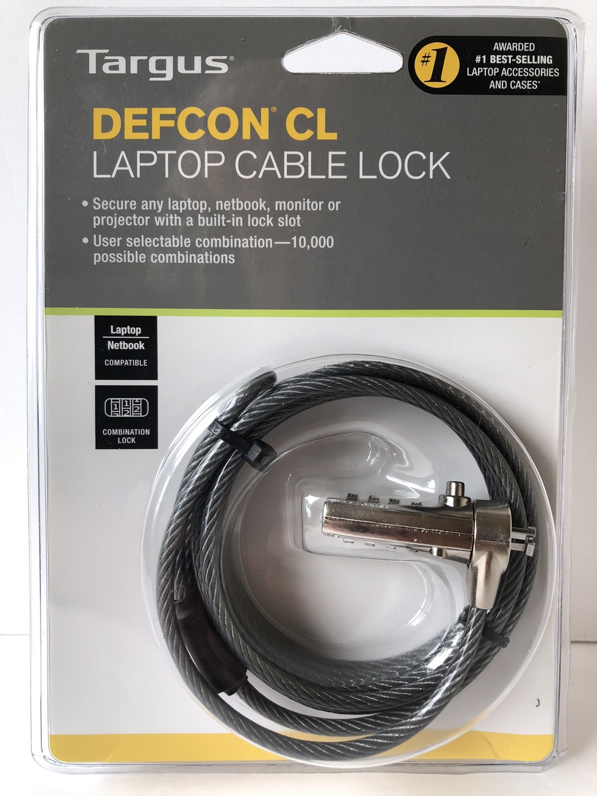 Laptop Cable Lock - Targus Defcon CL - Combination Lock with Base Plate