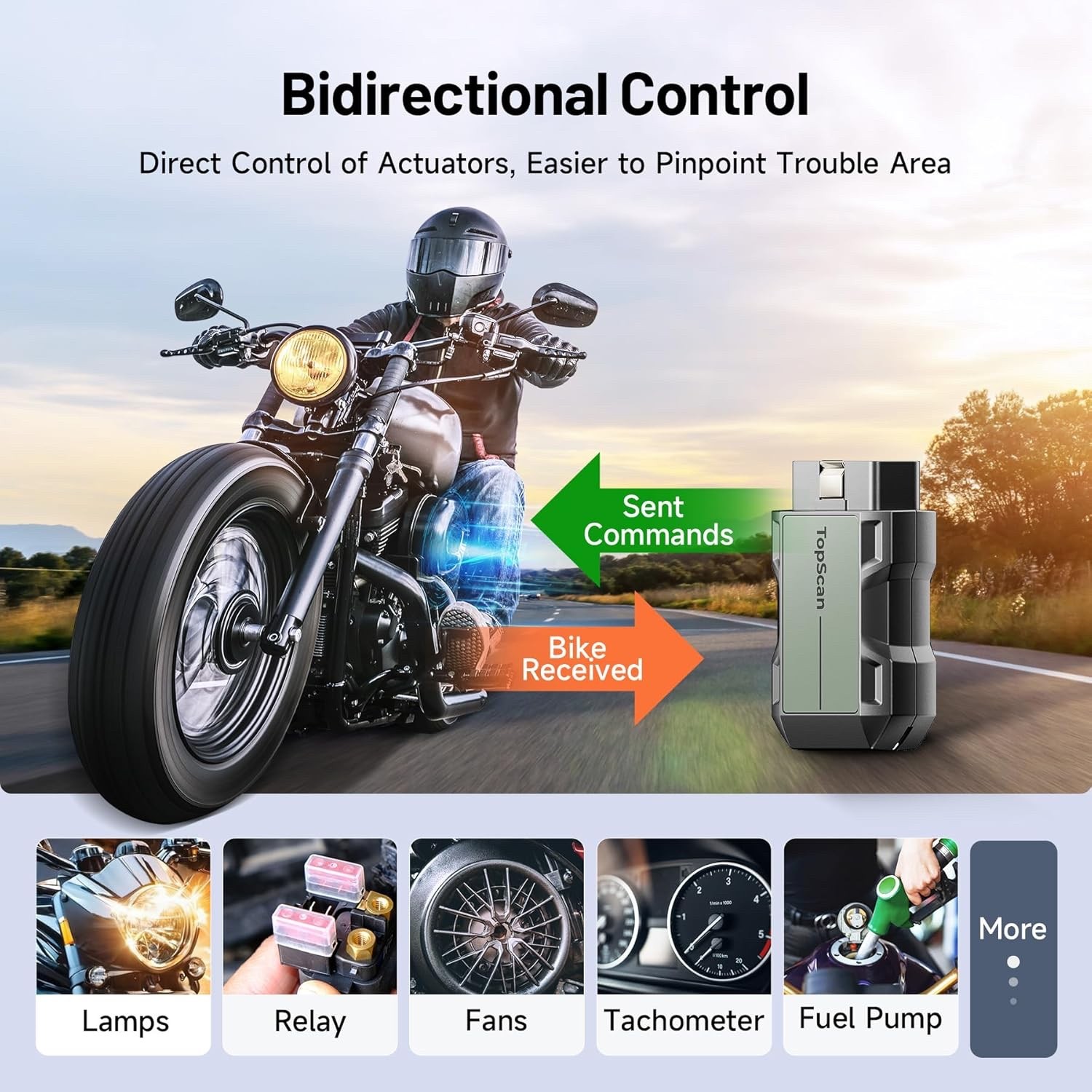 TOPDON Topscan MOTO Motorcycle Bluetooth Code Reader OBD2 Scanner Diagnostic