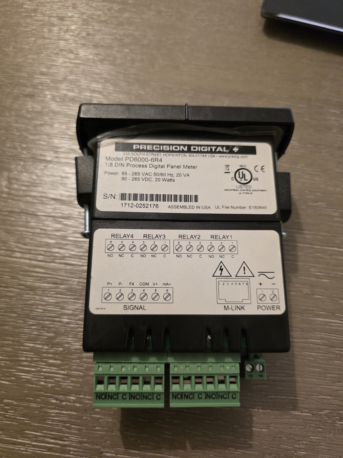 PRECISION DIGITAL PD6000-6R4 PROCESS DIGITAL PANEL METER
