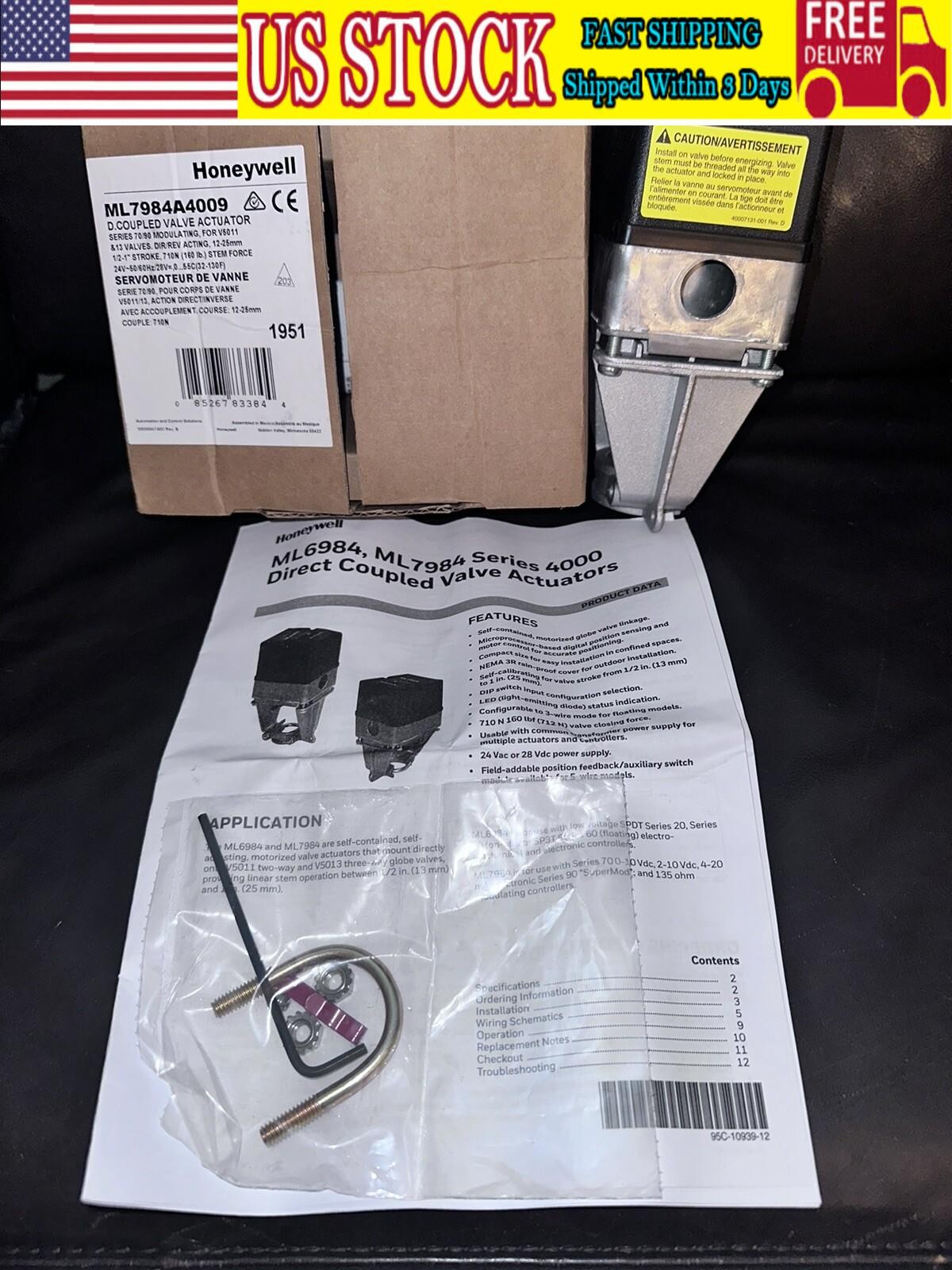 Honeywell ML7984A4009 Linear Stroke Valve Actuator