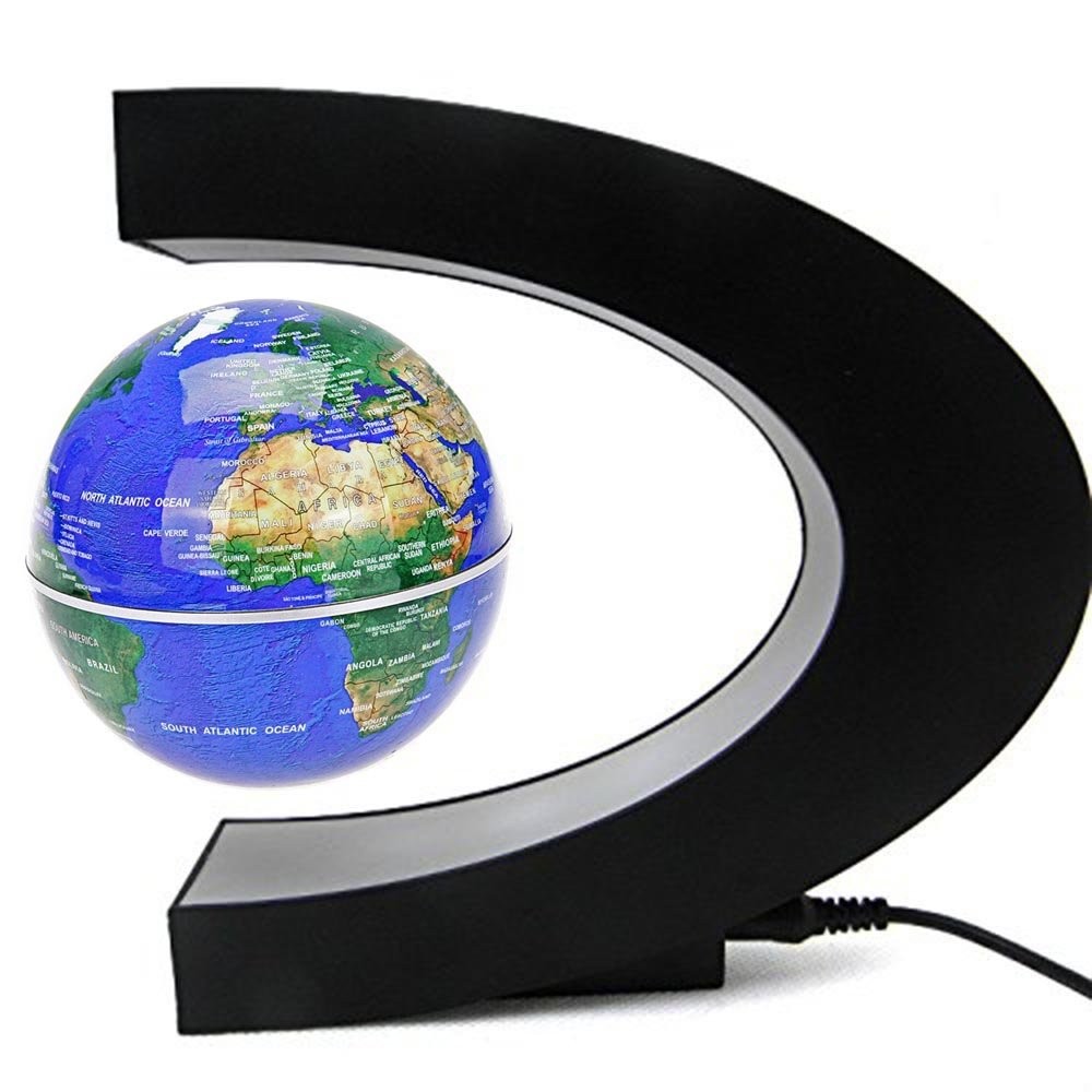Floating Globe with Lights Shape Magnetic Levitation Floating Globe World Map...