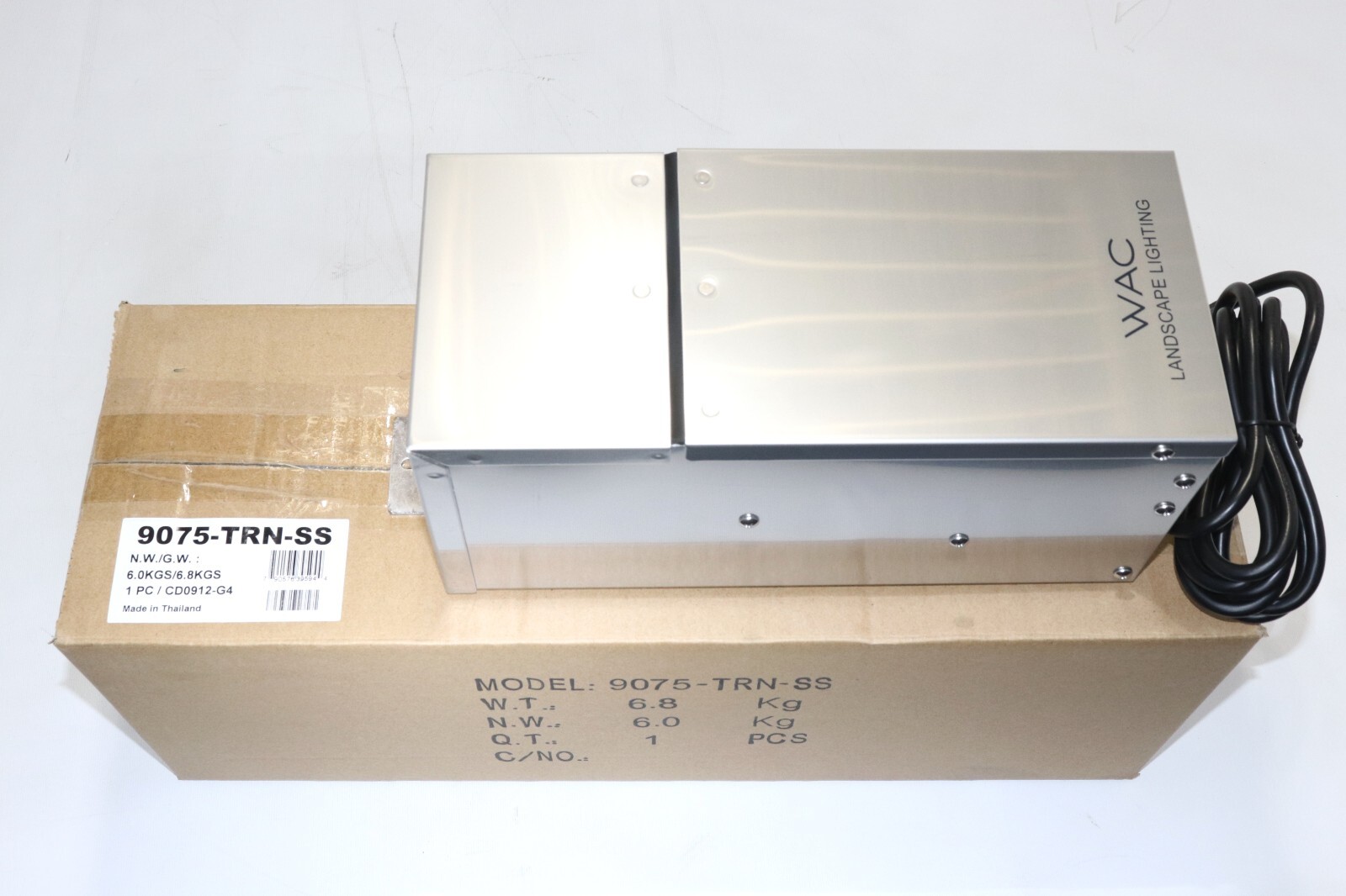 WAC 9075-TRN-SS 75W 12V OUTDOOR MAGNETIC LANDSCAPE TRANSFORMER/POWER SUPPLY SS