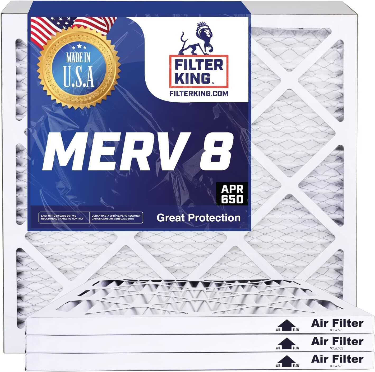 Filter King 16x24x2 Air Filter 12-PACK MERV 8 Actual Size 15.5 x 23.5 x 1.75"