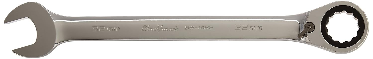 Blackhawk Proto 12 Point Full Polish Combination Reversible Ratcheting Wrench