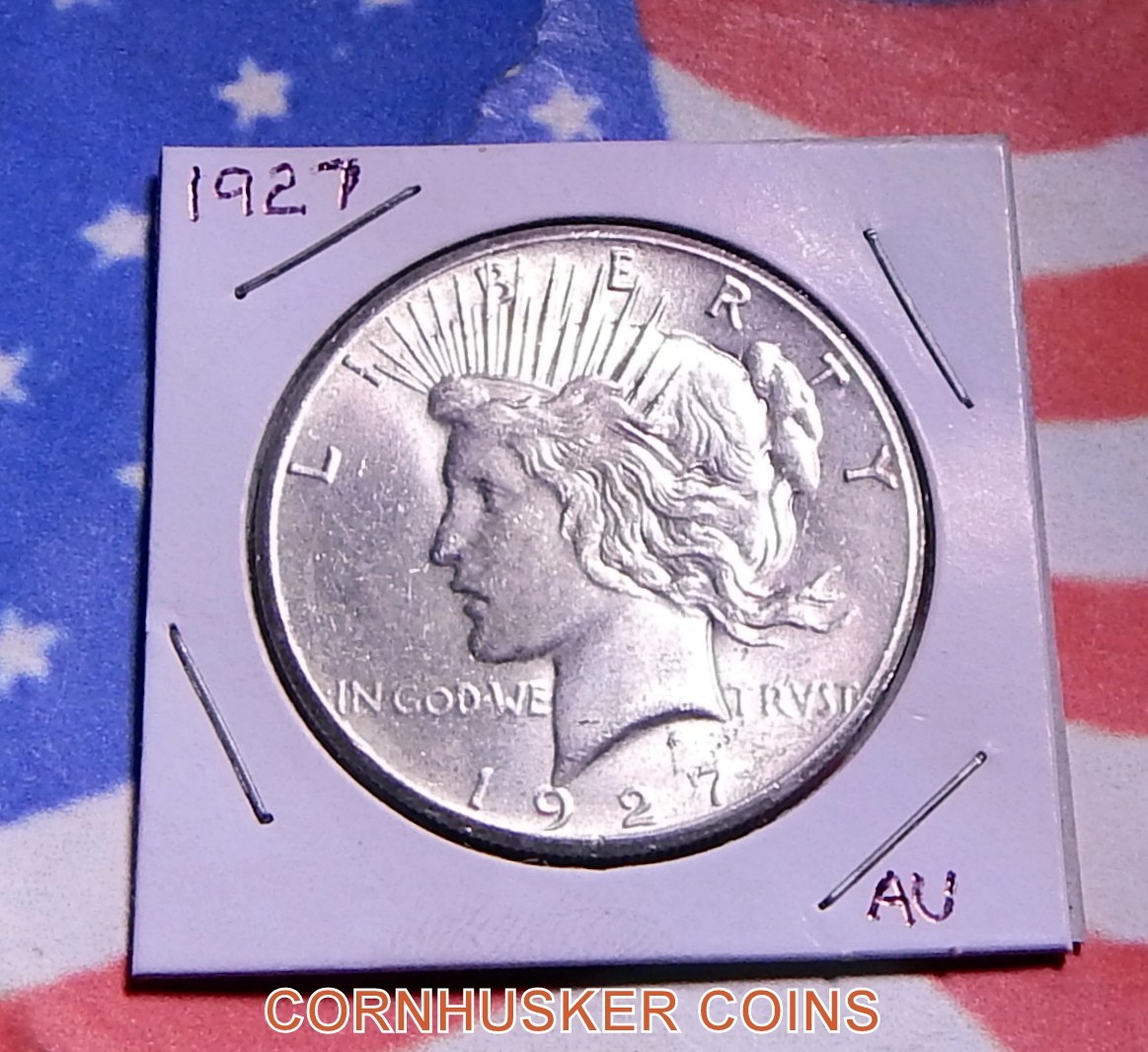 1927 PEACE SILVER DOLLAR  BRIGHT WHITE ABOUT UNCIRCULATED  ~ FREE SHIPPING 👀