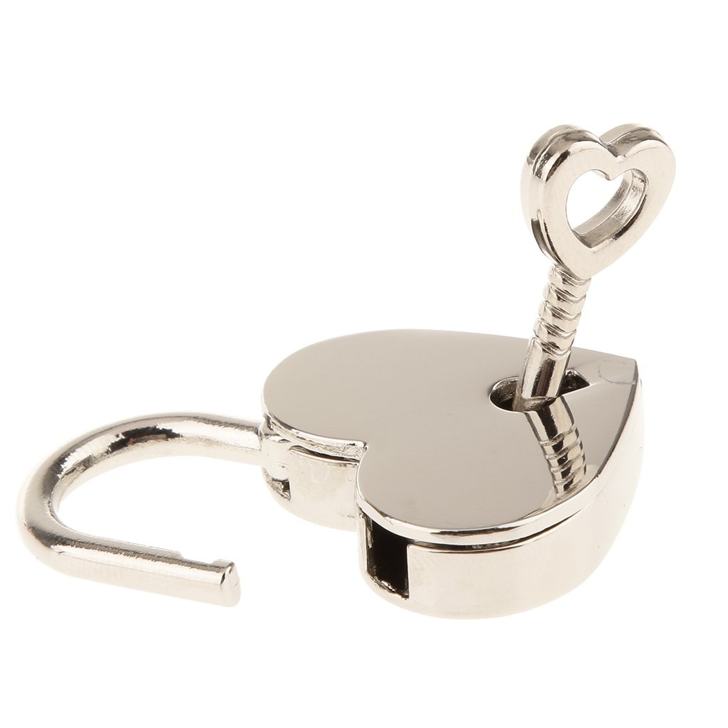 Warmtree 2 Pcs Heart Shaped Padlock with Keys
