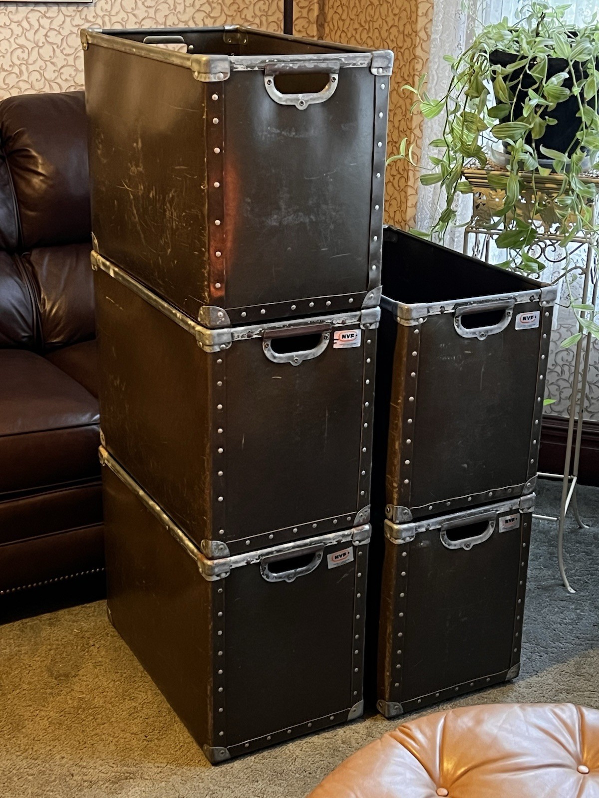 1 NVF Industrial Factory Kennett  STACKABLE Vulcanized Fiber Storage Moving Bin