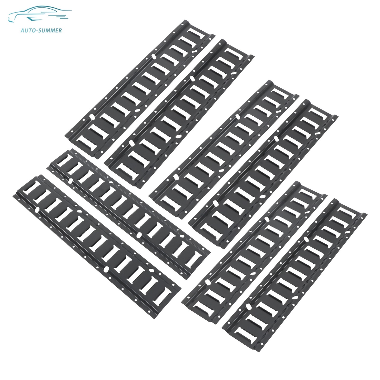 Durable 8 Pack 2' E Track Tie Down Rail Syste Portable Multi Purpose Black New
