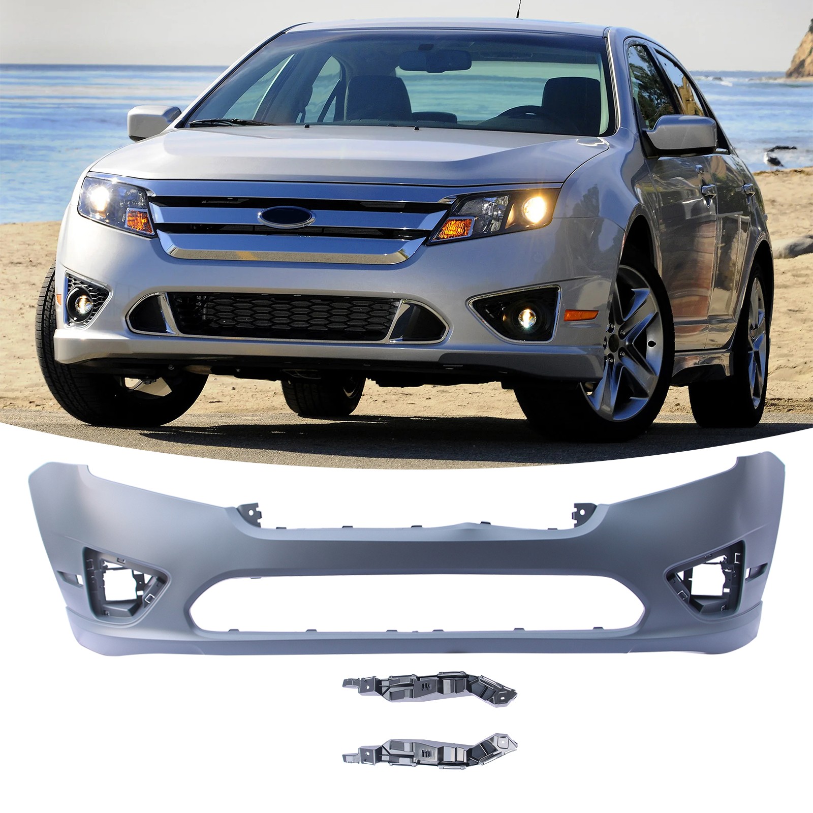 Front Bumper For 2010-2012 Ford Fusion FO1000650/ AE5Z17D957BAPTM