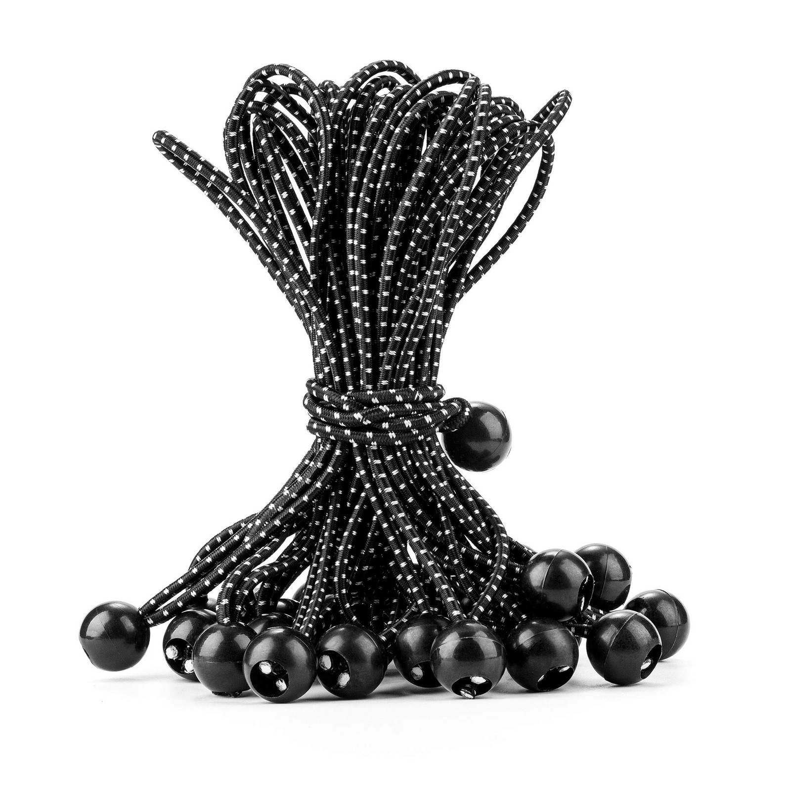 CARTMAN Ball Bungee Cords, 30pk 11 Inch Canopy Ties, Black