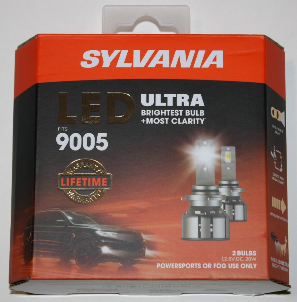 Sylvania LED ULTRA 9005 2 Bulbs 6000K Powersports Fog Use Only NEW