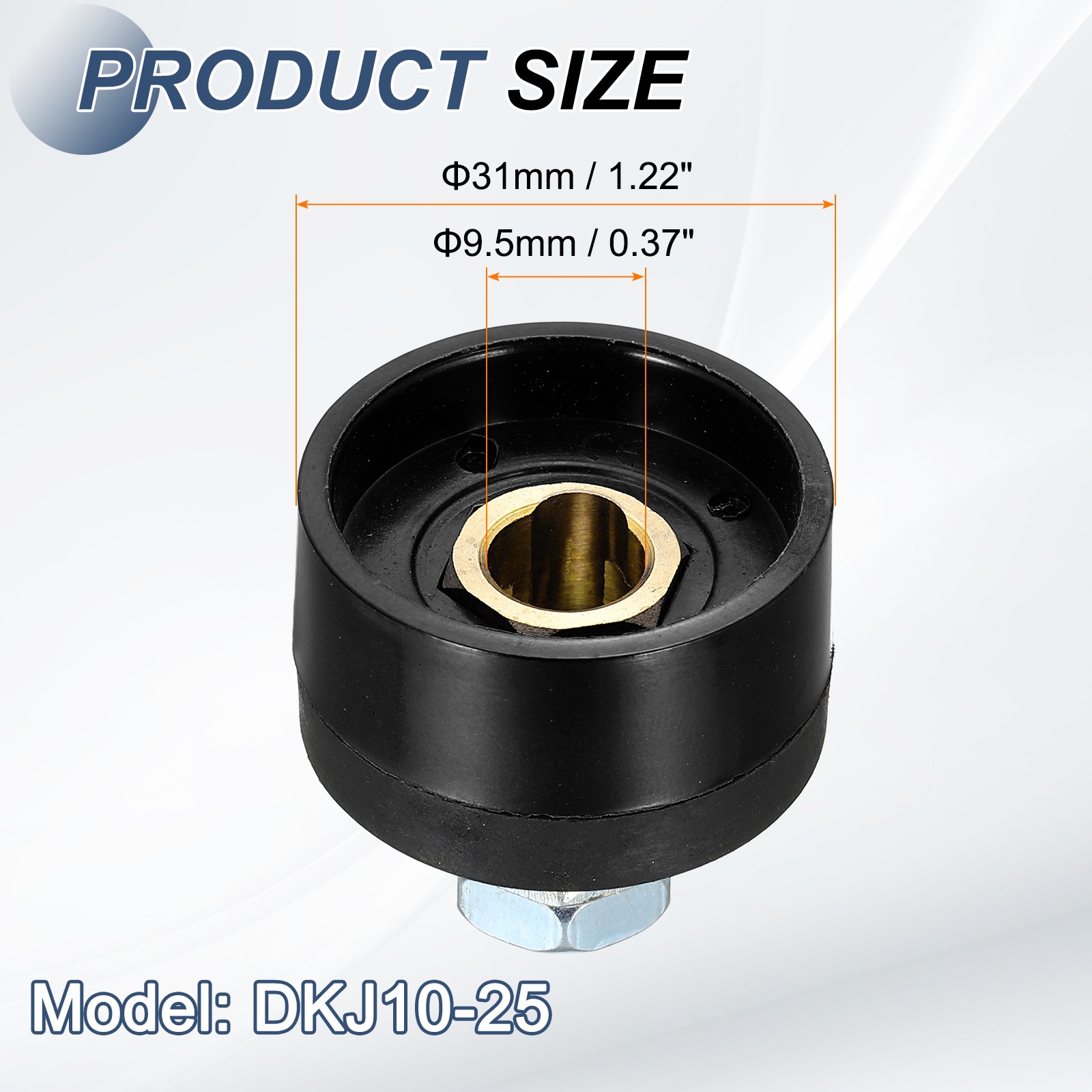 Welding Cables Panel Connector Socket DKJ10-25 Black