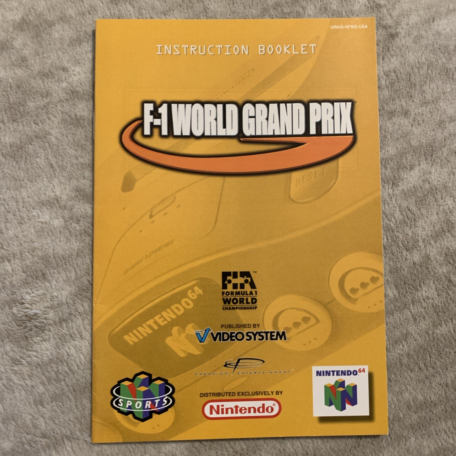 F-1 World Grand Prix Nintendo 64 N64 Instruction Manual Booklet ONLY