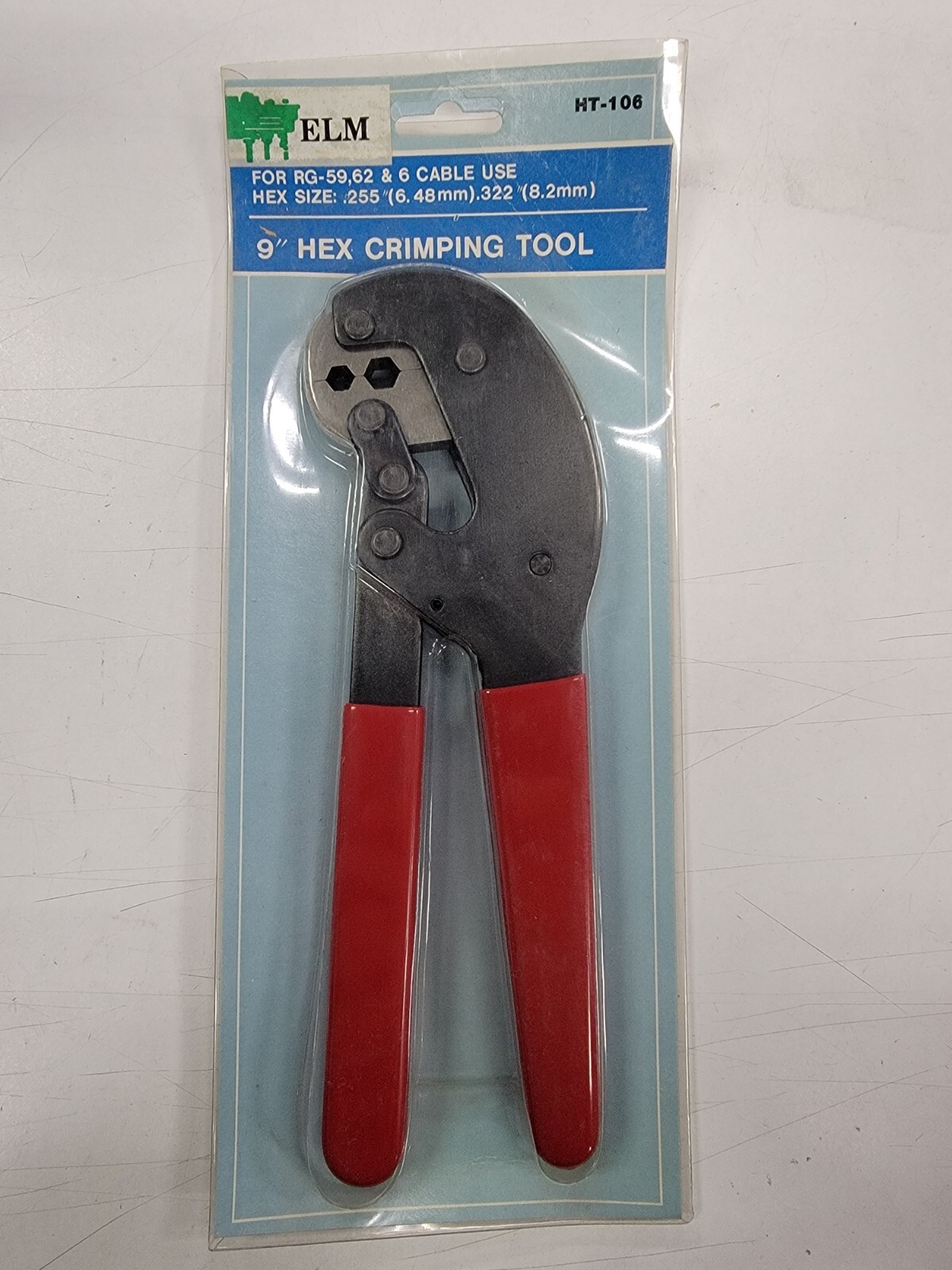 9" HEX CRIMPING Tool RG-59 RG-62 and RG-6 Cable HT-106