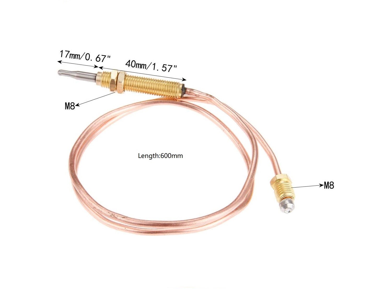 Universal Gas Thermocouple 24" For Gas Stove Grill Fire Pit Fireplace Furnace