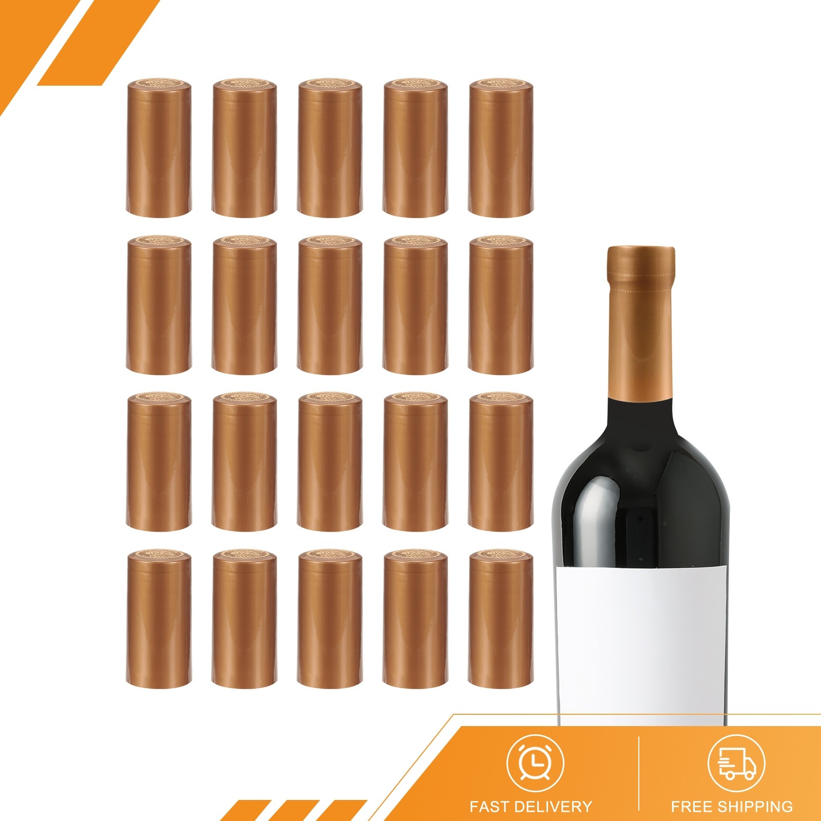 150Pcs Heat Shrink Capsules Wine Bottle Sealer Wrap Caps 30mm x 60mm Gold