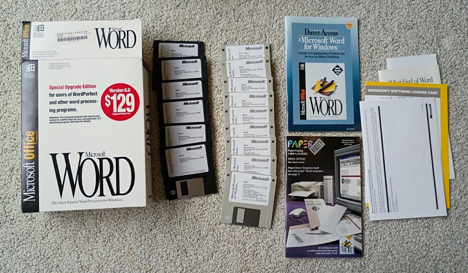 Microsoft Word Version 6.0 Special Upgrade Ed for Windows 3.5” High Density 1993
