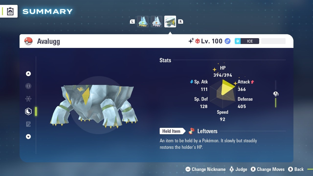 Pokémon Legends: Z-A Shiny Avalugg 6iv ✨Max EV✨ALPHA