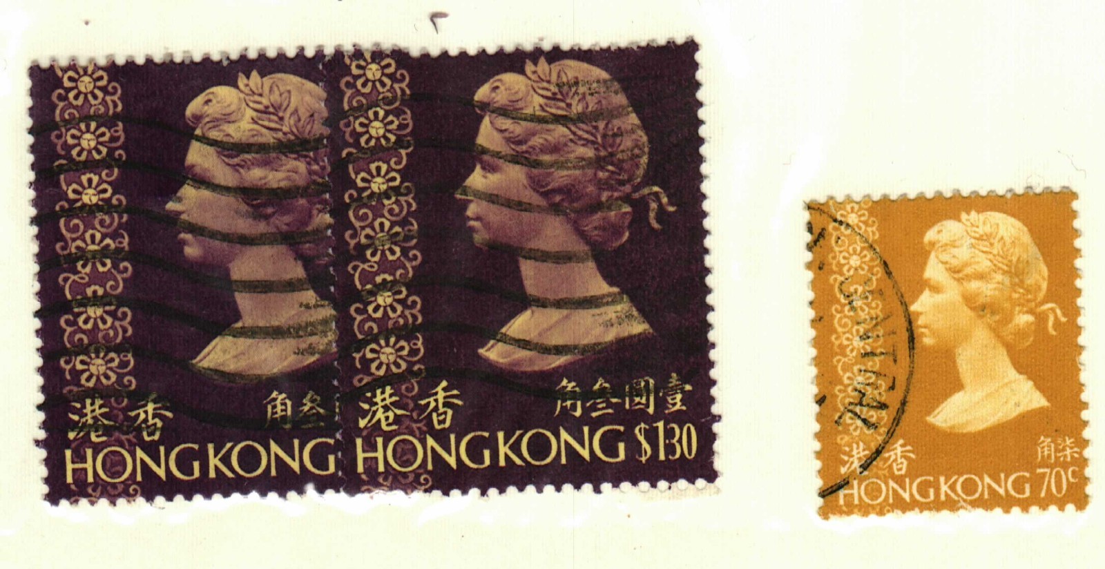 Hong Kong #284, 284a, 321 used QEII