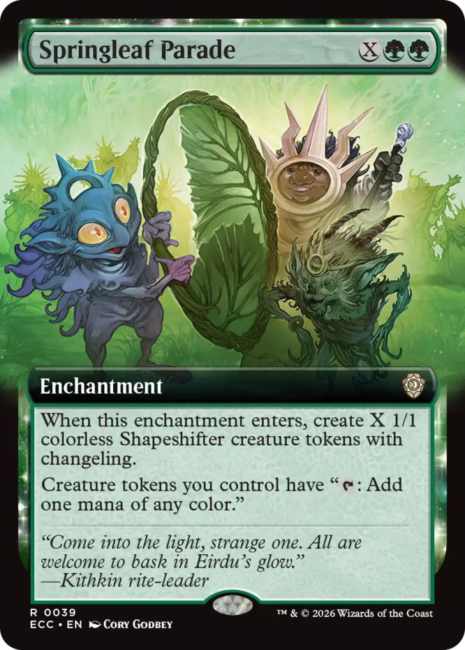 [1x] Springleaf Parade - Extended Art Near Mint, English Lorwyn Eclipsed Command